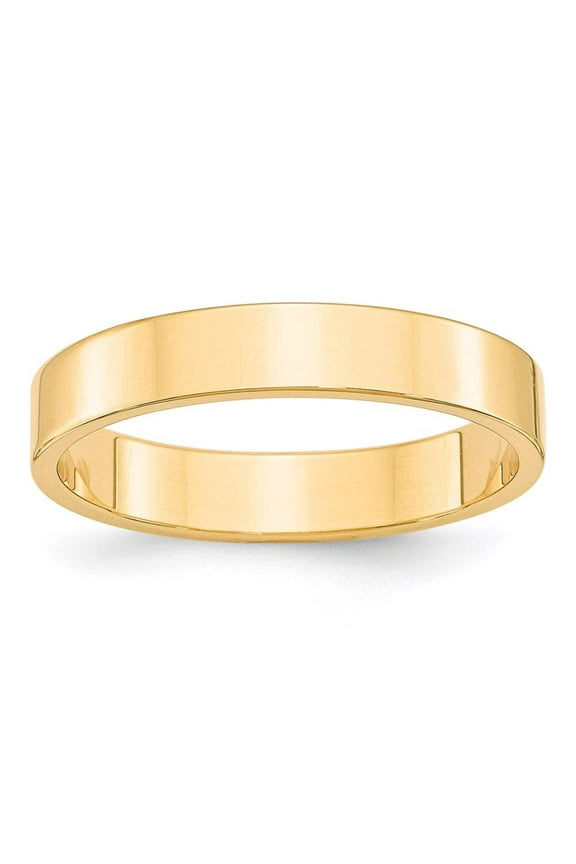14k Yellow Gold 4mm Lightweight Flat Wedding Band Size 9