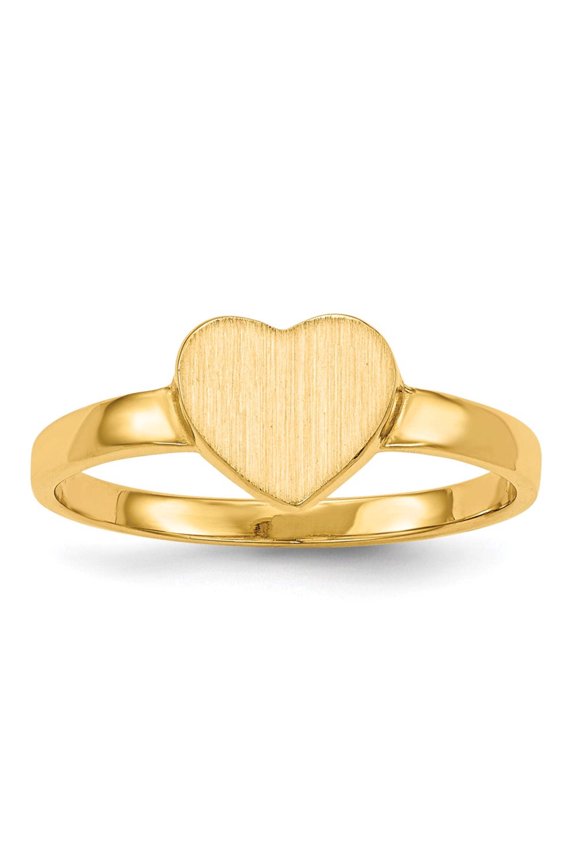 14k Yellow Gold Polished Signet Ring Size 6 - 1.3 Grams - Jewelry Gift for Mom