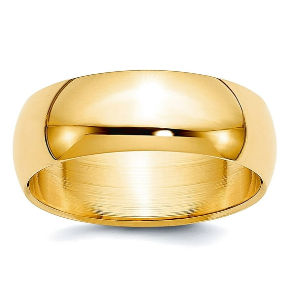 14k Yellow Gold Solid Polished Half Round 6mm Half-Round Wedding Band Ring Size 9.5 Wedding Band for Women and Men