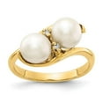 thumbnail image 1 of Finest Gold 14K Yellow Gold 6 mm Pearl & Diamond Ring Mounting - Size 5, 1 of 1