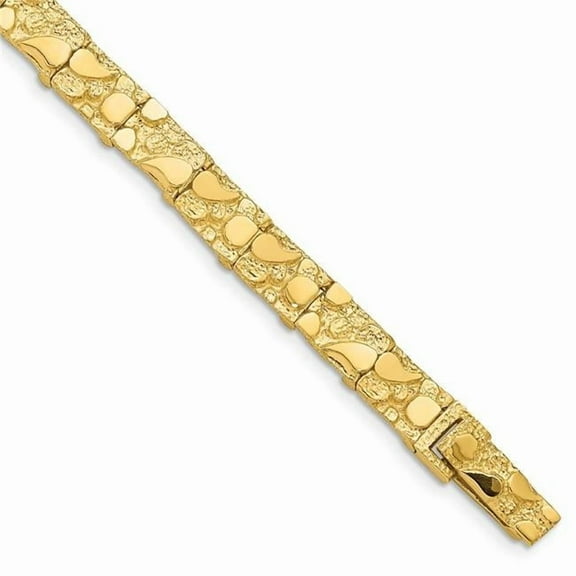 Finest Gold 14K Yellow Gold 7 mm Nugget 7 in. Bracelet