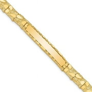 Finest Gold 14K Yellow Gold 7 mm Nugget ID 8 in. Bracelet