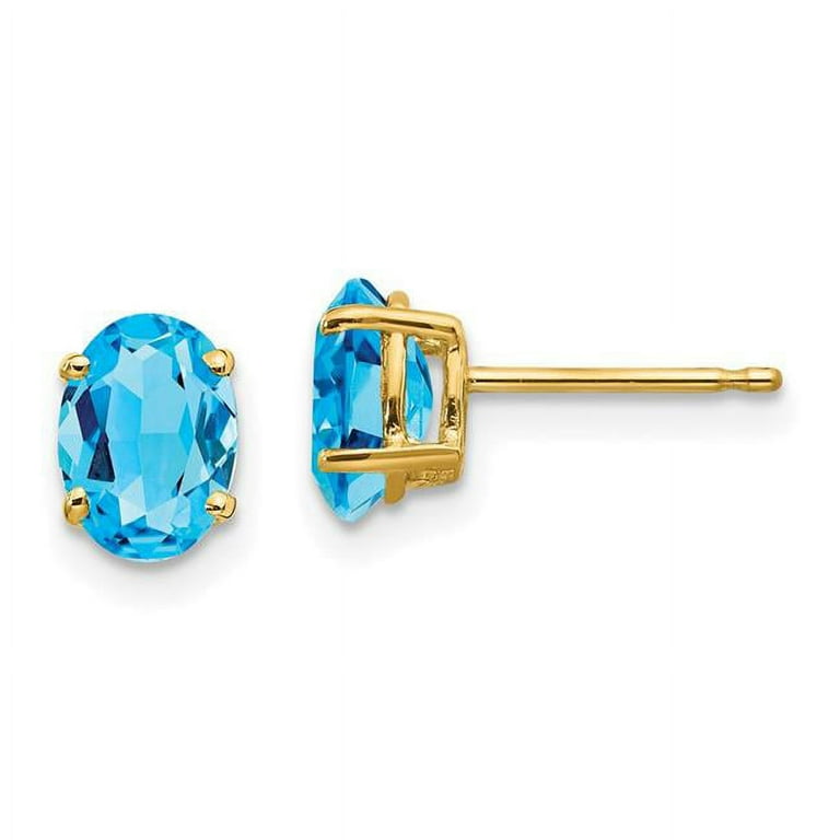 Finest Gold 14K Yellow Gold 7 x 5 mm Oval Earring Mountings
