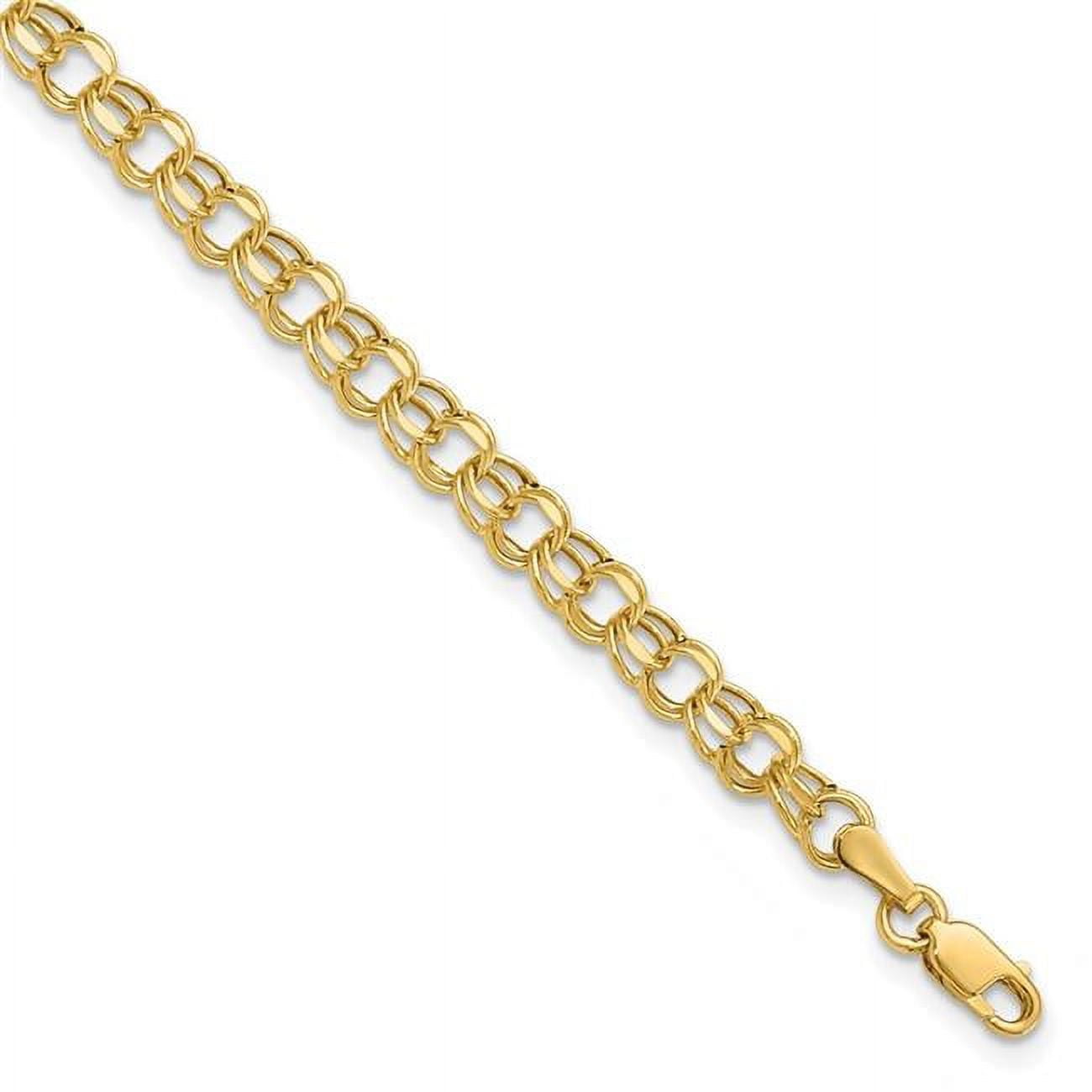 14k gold double sale link charm bracelet