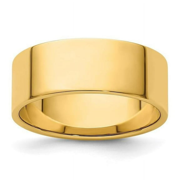 Finest Gold 14K Yellow Gold 8 mm LTW Flat Band, Size 7