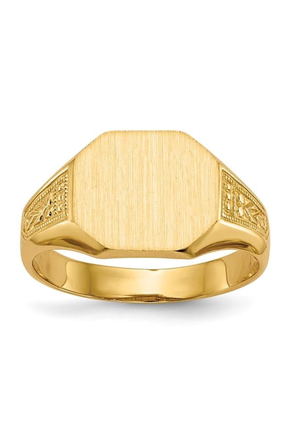 14k 11.0x9.0mm Octagon Open Back Signet Ring RS347