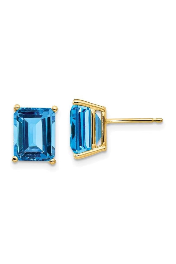14K Yellow Gold 9 x 7 mm Emerald Earring Mountings