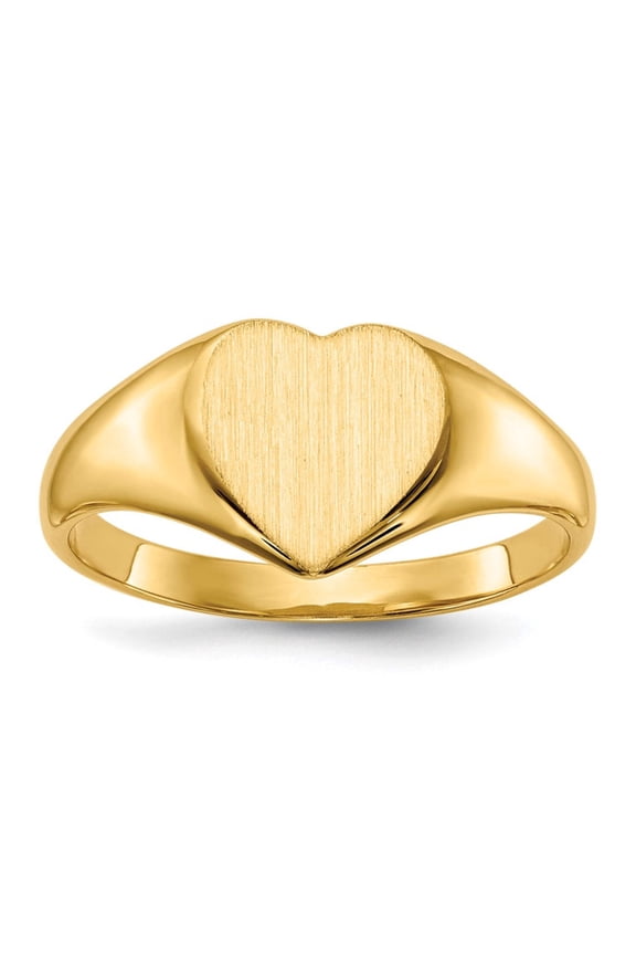 14k 9.0x9.0mm Closed Back Heart Signet Ring RS503