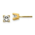 thumbnail image 1 of Finest Gold 14K Yellow Gold AAA Quality Complete Princess-Cut Diamond Earring, 1 of 4