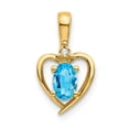 thumbnail image 1 of 14k 6x4 Oval December/Blue Topaz and Diamond Heart Pendant XBS511, 1 of 3