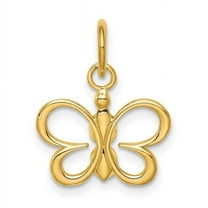 Finest Gold 14K Yellow Gold Butterfly Pendant