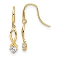 thumbnail image 1 of Finest Gold 14K Yellow Gold CZ Dangle Earrings, 1 of 3