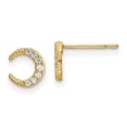 thumbnail image 1 of Finest Gold 14K Yellow Gold CZ Moon Post Earrings, 1 of 3