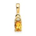thumbnail image 1 of Finest Gold 14K Yellow Gold Citrine & Diamond Pendant, 1 of 3