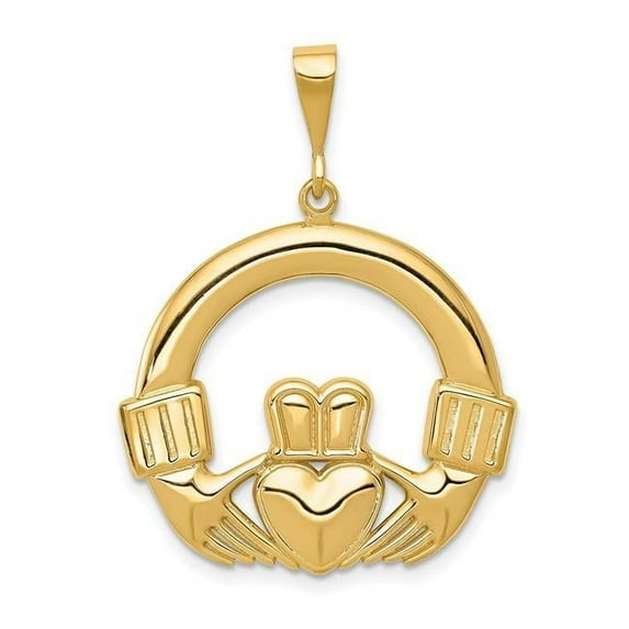 Finest Gold 14K Yellow Gold Claddagh Pendant