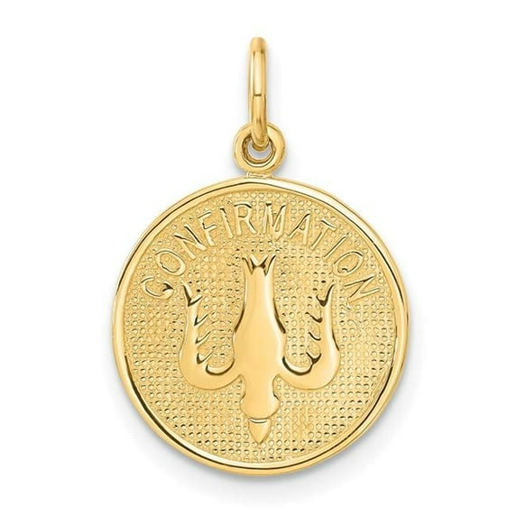 Finest Gold 14K Yellow Gold Confirmation with Dove Medal Charm