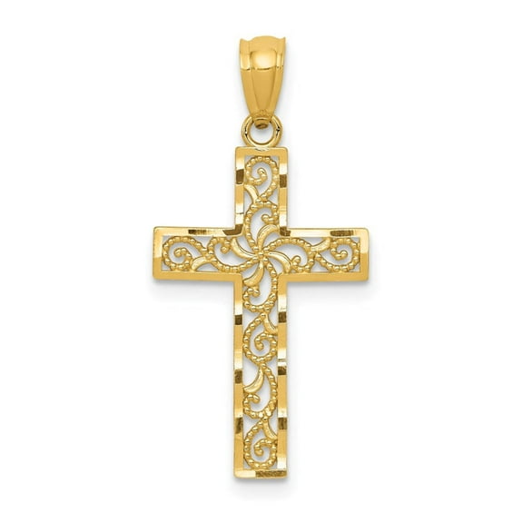 14k Filigree Cross Pendant XR1207