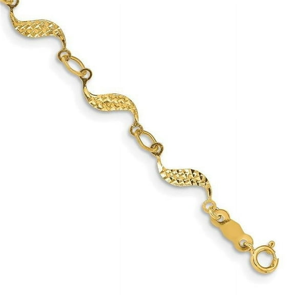 Finest Gold 14K Yellow Gold Diamond-Cut 7.5 in. Bracelet