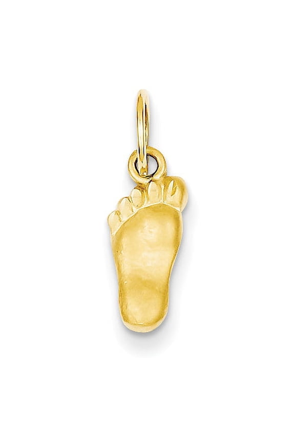 14K Yellow Gold Diamond-Cut Foot Charm