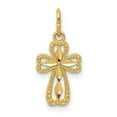 thumbnail image 1 of Finest Gold 14K Yellow Gold Diamond-Cut Polished Small Cross Pendant, 1 of 7