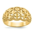 thumbnail image 1 of Finest Gold 14K Yellow Gold Diamond-Cut Scalloped Edge Pattern Dome Ring - Size 7, 1 of 4