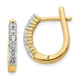 thumbnail image 1 of Finest Gold 14K Yellow Gold Diamond Hinged Hoop Earring, 1 of 2