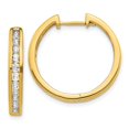 thumbnail image 1 of Finest Gold 14K Yellow Gold Diamond Hinged Hoop Earrings, 1 of 3