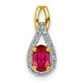 thumbnail image 1 of Finest Gold 14K Yellow Gold Diamond & Oval 0.50 Ruby Pendant, 1 of 4