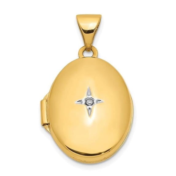 Lockets 14k Diamond Star 17mm Oval Locket