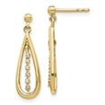 thumbnail image 1 of Finest Gold 14K Yellow Gold Diamond Teardrop Post Earrings, 1 of 4