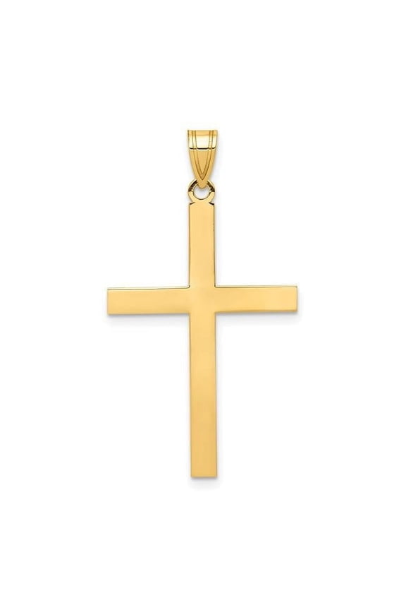 14K Yellow Gold Engravable Cross Charm