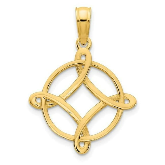 Finest Gold 14K Yellow Gold Fancy Design Pendant