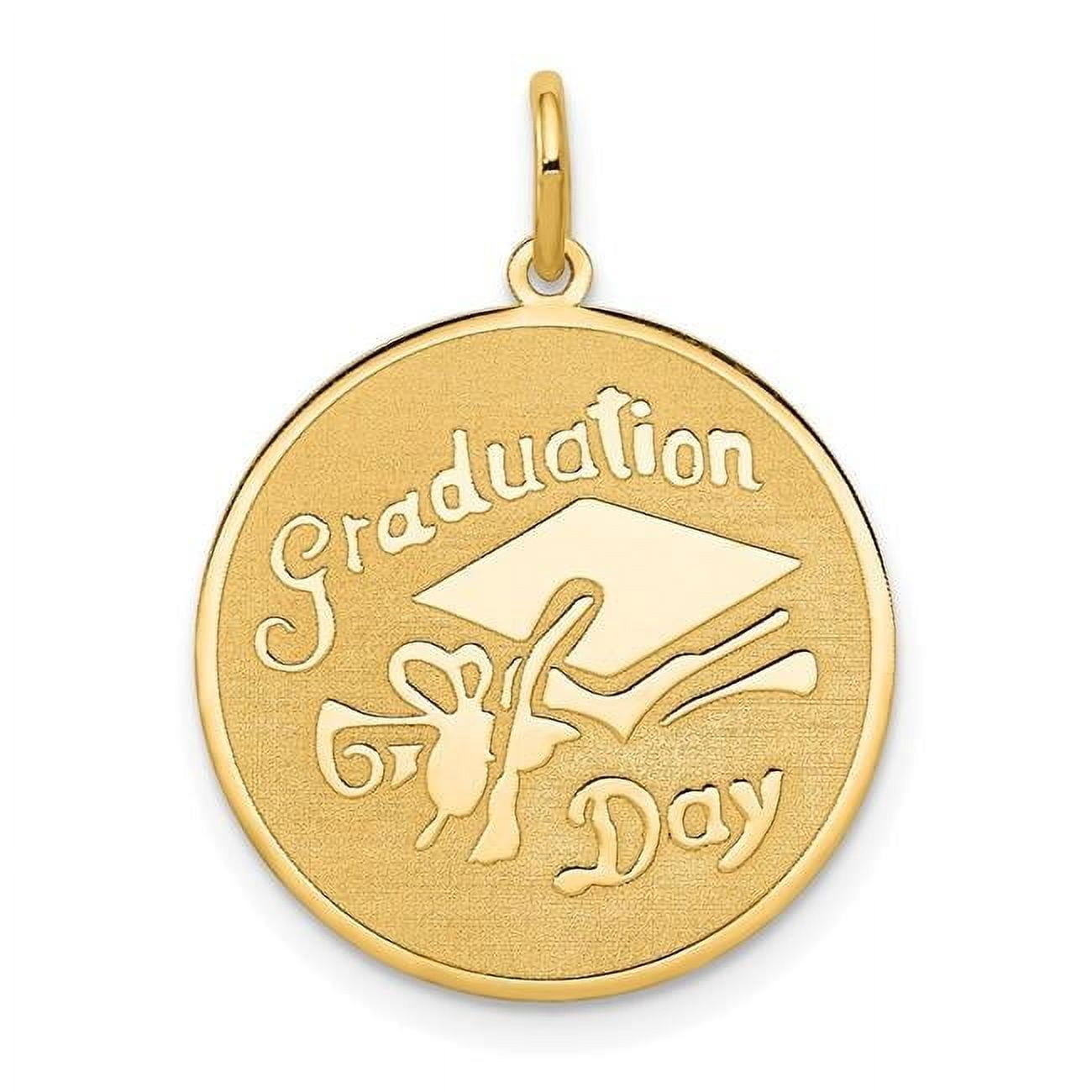Finest Gold 14K Yellow Gold Graduation Day Disc Charm - Walmart.com
