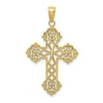 thumbnail image 1 of Finest Gold 14K Yellow Gold Lacey Budded Cross Pendant, 1 of 3