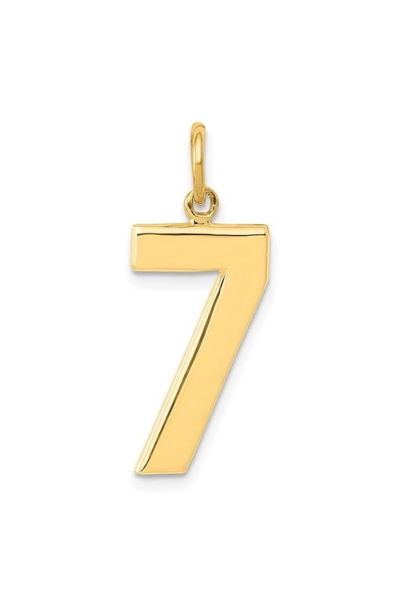 14K Yellow Gold Large Polished Number 7 Charm