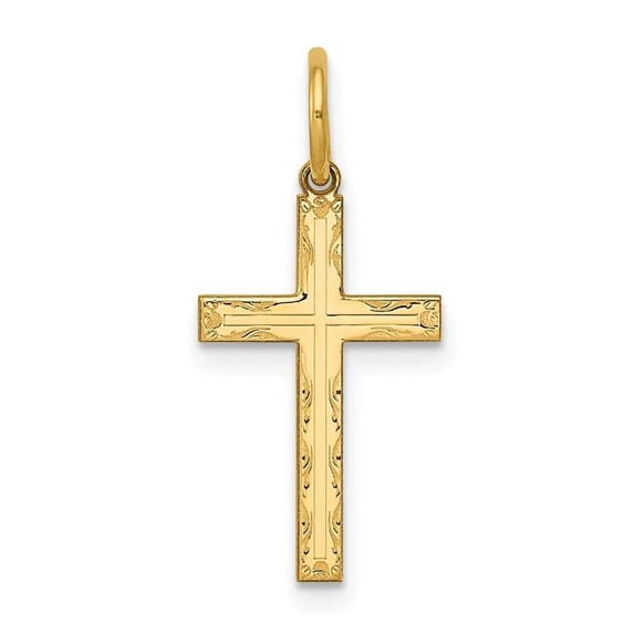 14K Laser Designed Cross Charm XR1008