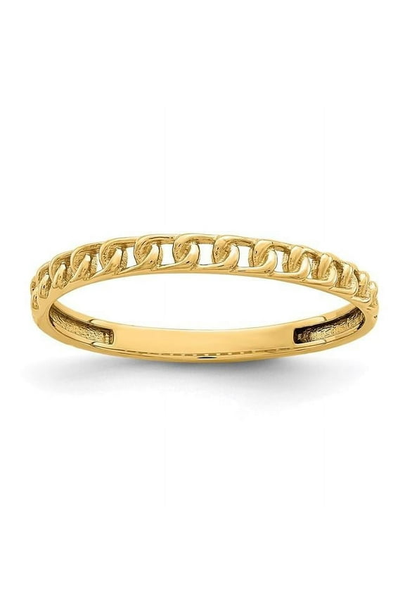 14K Yellow Gold Link Design Ring, Size 10