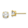 thumbnail image 1 of Finest Gold 14K Yellow Gold Madi K 6.5 mm CZ Post Earrings, 1 of 2