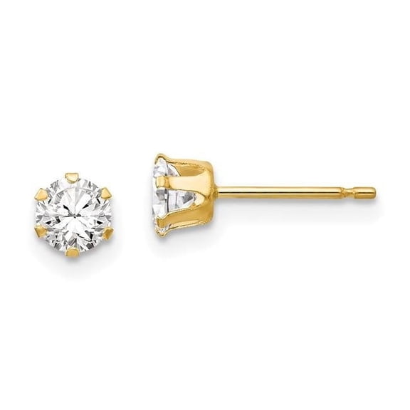 Finest Gold 14K Yellow Gold Madi K CZ Stud Post Earrings