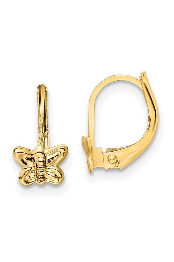 14K Madi K Polished Butterfly Leverback Earrings