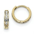 thumbnail image 1 of Finest Gold 14K Yellow Gold Madi K Round Square CZ Reversible Hinged Hoop Earrings, 1 of 2