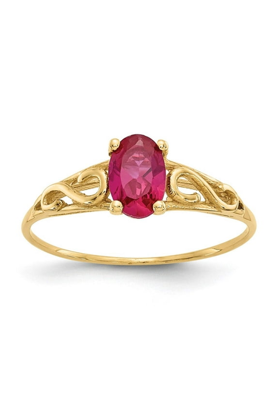 14k Madi K Synthetic Ruby Ring GK281