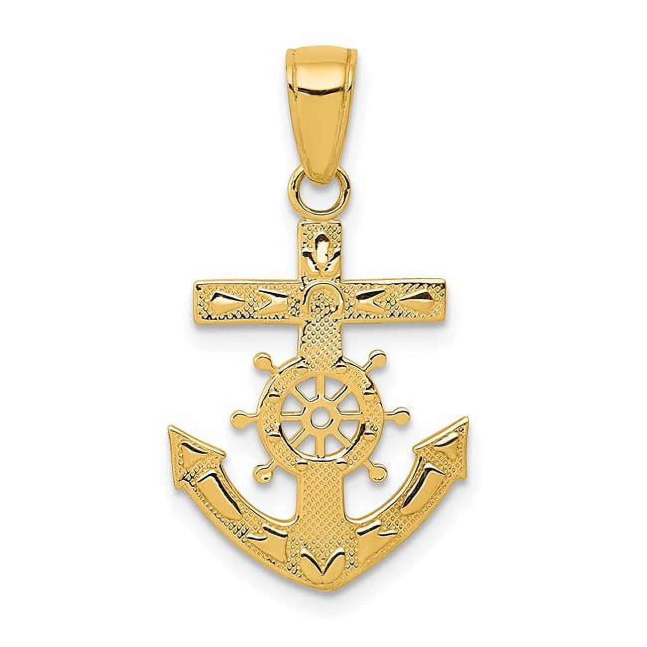 Finest Gold 14K Yellow Gold Mariners Cross Pendant