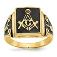 thumbnail image 1 of Finest Gold 14K Yellow Gold Mens Masonic Enameled Ring - Size 10, 1 of 5