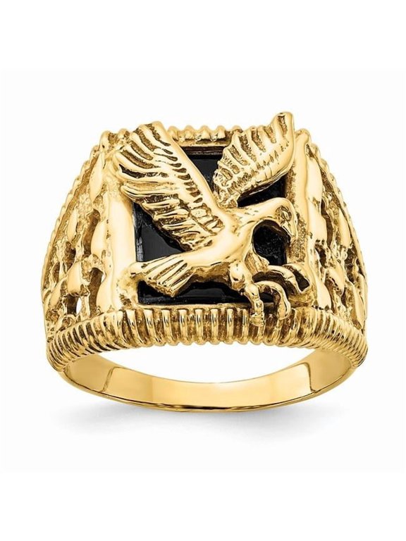 IB Goodman 14k Onyx Eagle Mens Ring