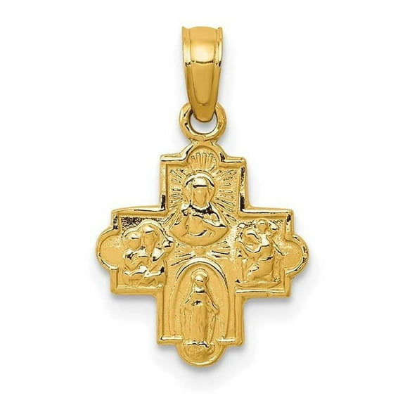 Finest Gold 14K Yellow Gold Miniature Four Way Medal Pendant