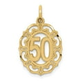 thumbnail image 1 of 14k Yellow Gold #50 in Oval Charm Pendant, 1 of 4