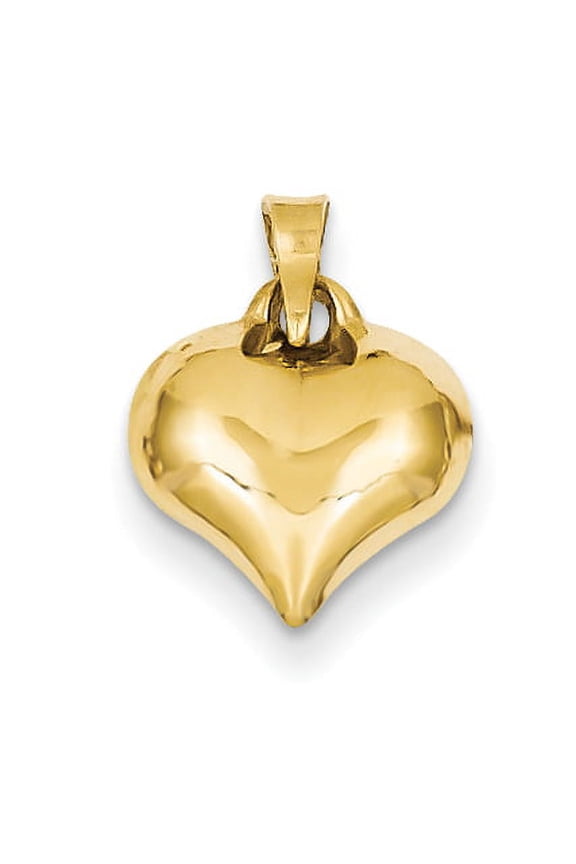 14 Karat Yellow Gold Puffed Heart Pendant