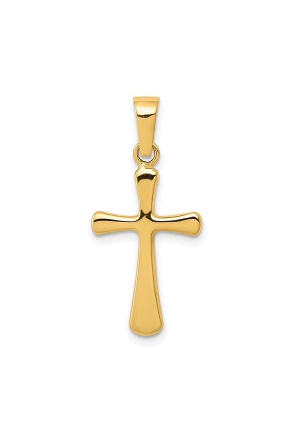 14K Yellow Gold Polished Cross Pendant