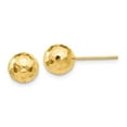thumbnail image 1 of Finest Gold 14K Yellow Gold Polished & Diamond-Cut 8MM Ball Post Earrings, 1 of 4
